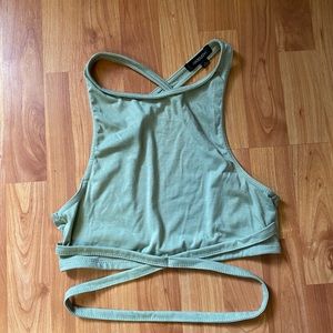 Strappy teal green crop top